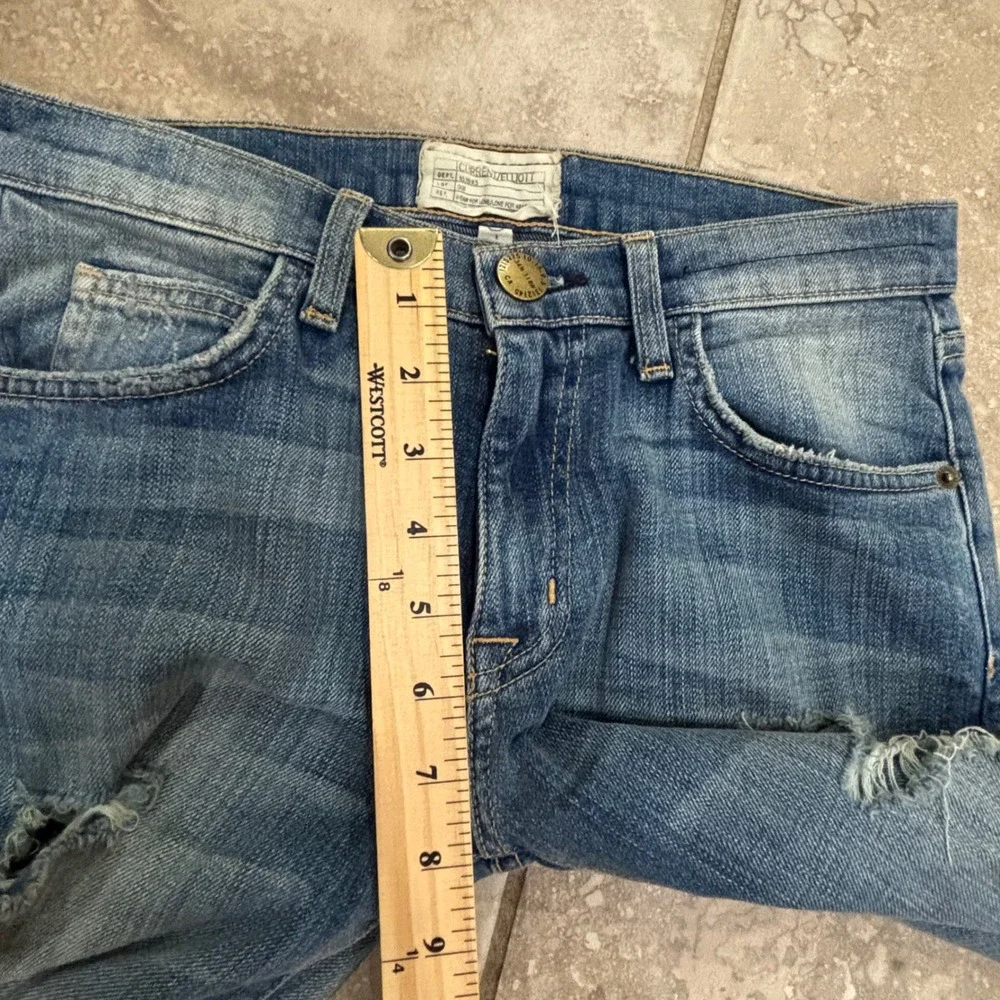 Current Elliott The‎ Fling Slim Boyfriend Jeans Super Loved Destroy Size 23
